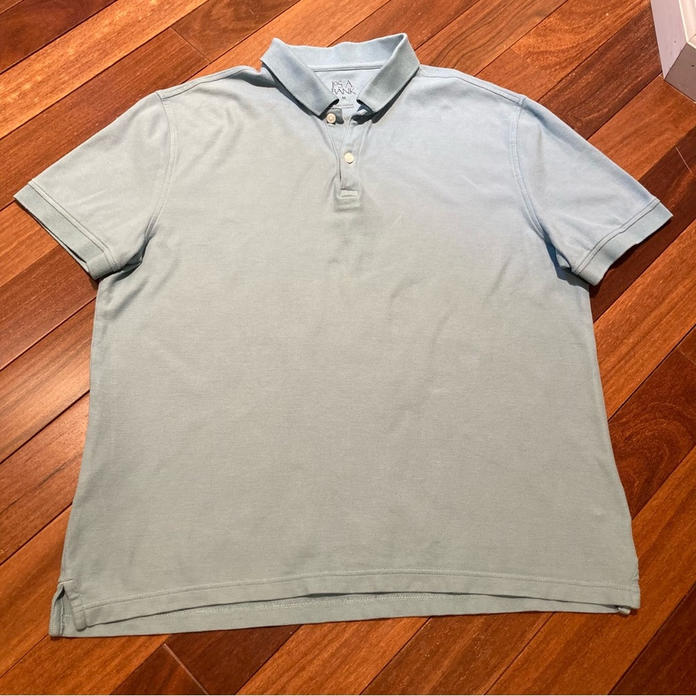 Jos. A Bank Men's Light Blue Polo Shirt 100% Cotton Size M